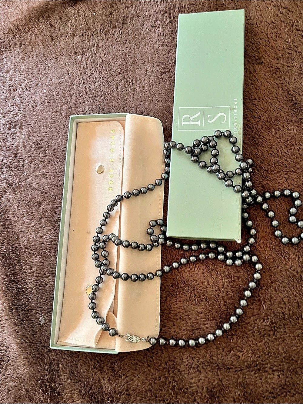 ROSS-SIMONS Black Cultured Pearl Strand Necklace with Box